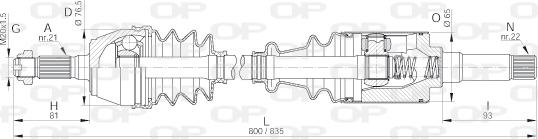 Open Parts DRS6026.00 - Piedziņas vārpsta autodraugiem.lv