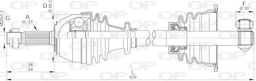 Open Parts DRS6020.00 - Piedziņas vārpsta autodraugiem.lv