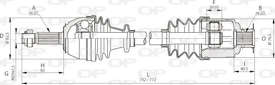 Open Parts DRS6021.00 - Piedziņas vārpsta autodraugiem.lv