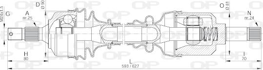 Open Parts DRS6023.00 - Piedziņas vārpsta autodraugiem.lv