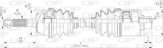 Open Parts DRS6022.00 - Piedziņas vārpsta autodraugiem.lv