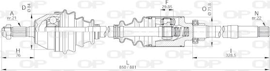 Open Parts DRS6199.00 - Piedziņas vārpsta autodraugiem.lv