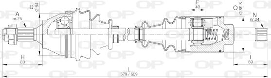 Open Parts DRS6196.00 - Piedziņas vārpsta autodraugiem.lv