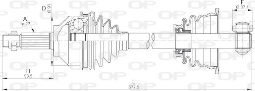 Open Parts DRS6191.00 - Piedziņas vārpsta autodraugiem.lv