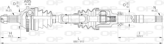 Open Parts DRS6192.00 - Piedziņas vārpsta autodraugiem.lv