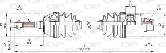 Open Parts DRS6148.00 - Piedziņas vārpsta autodraugiem.lv