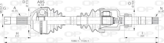 Open Parts DRS6156.00 - Piedziņas vārpsta autodraugiem.lv