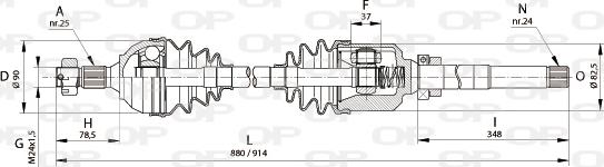 Open Parts DRS6158.00 - Piedziņas vārpsta autodraugiem.lv