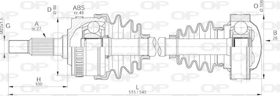 Open Parts DRS6153.00 - Piedziņas vārpsta autodraugiem.lv