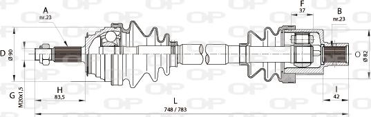 Open Parts DRS6164.00 - Piedziņas vārpsta autodraugiem.lv