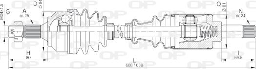 Open Parts DRS6161.00 - Piedziņas vārpsta autodraugiem.lv