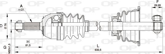 Open Parts DRS6162.00 - Piedziņas vārpsta autodraugiem.lv