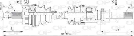 Open Parts DRS6109.00 - Piedziņas vārpsta autodraugiem.lv