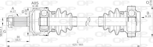 Open Parts DRS6104.00 - Piedziņas vārpsta autodraugiem.lv