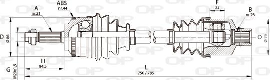 Open Parts DRS6101.00 - Piedziņas vārpsta autodraugiem.lv