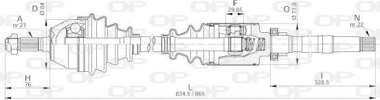 Open Parts DRS6184.00 - Piedziņas vārpsta autodraugiem.lv