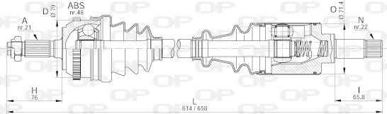 Open Parts DRS6183.00 - Piedziņas vārpsta autodraugiem.lv