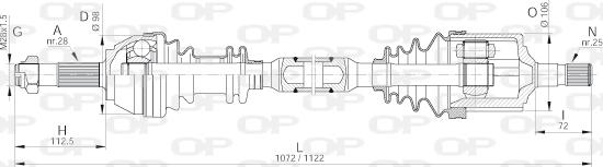 Open Parts DRS6139.00 - Piedziņas vārpsta autodraugiem.lv