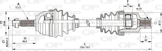 Open Parts DRS6134.00 - Piedziņas vārpsta autodraugiem.lv