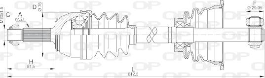 Open Parts DRS6135.00 - Piedziņas vārpsta autodraugiem.lv