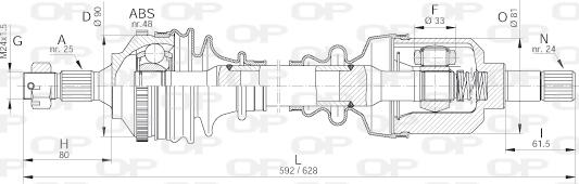 Open Parts DRS6129.00 - Piedziņas vārpsta autodraugiem.lv