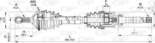 Open Parts DRS6126.00 - Piedziņas vārpsta autodraugiem.lv