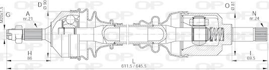 Open Parts DRS6123.00 - Piedziņas vārpsta autodraugiem.lv