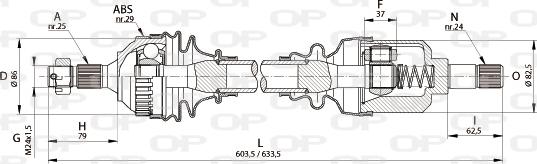 Open Parts DRS6178.00 - Piedziņas vārpsta autodraugiem.lv