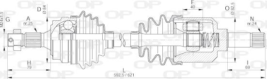 Open Parts DRS6173.00 - Piedziņas vārpsta autodraugiem.lv