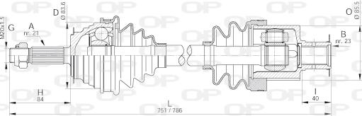 Open Parts DRS6172.00 - Piedziņas vārpsta autodraugiem.lv