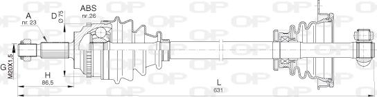 Open Parts DRS6399.00 - Piedziņas vārpsta autodraugiem.lv