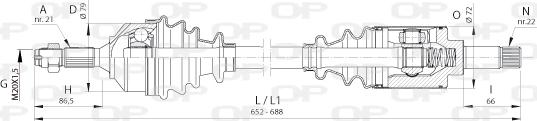 Open Parts DRS6390.00 - Piedziņas vārpsta autodraugiem.lv