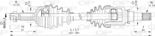 Open Parts DRS6393.00 - Piedziņas vārpsta autodraugiem.lv