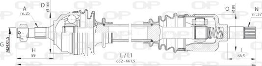 Open Parts DRS6392.00 - Piedziņas vārpsta autodraugiem.lv