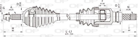 Open Parts DRS6345.00 - Piedziņas vārpsta autodraugiem.lv