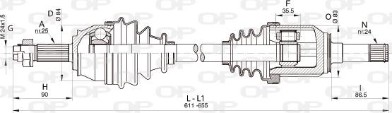 Open Parts DRS6340.00 - Piedziņas vārpsta autodraugiem.lv