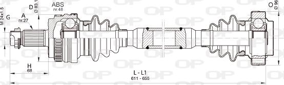 Open Parts DRS6347.00 - Piedziņas vārpsta autodraugiem.lv