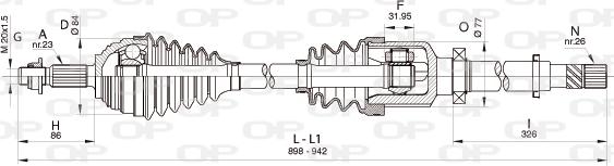 Open Parts DRS6355.00 - Piedziņas vārpsta autodraugiem.lv
