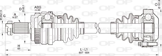 Open Parts DRS6356.00 - Piedziņas vārpsta autodraugiem.lv