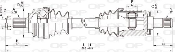 Open Parts DRS6351.00 - Piedziņas vārpsta autodraugiem.lv