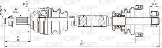 Open Parts DRS6352.00 - Piedziņas vārpsta autodraugiem.lv