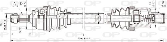 Open Parts DRS6369.00 - Piedziņas vārpsta autodraugiem.lv