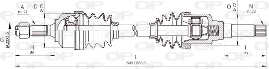 Open Parts DRS6366.00 - Piedziņas vārpsta autodraugiem.lv