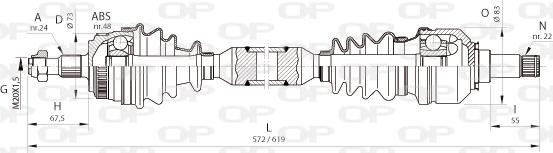 Open Parts DRS6362.00 - Piedziņas vārpsta autodraugiem.lv