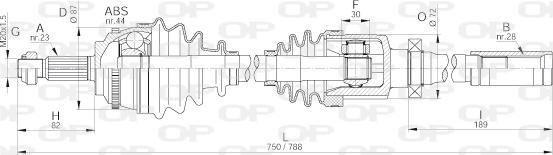 Open Parts DRS6300.00 - Piedziņas vārpsta autodraugiem.lv