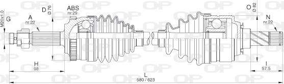 Open Parts DRS6308.00 - Piedziņas vārpsta autodraugiem.lv