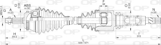 Open Parts DRS6303.00 - Piedziņas vārpsta autodraugiem.lv