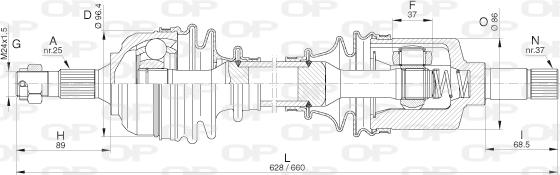 Open Parts DRS6315.00 - Piedziņas vārpsta autodraugiem.lv