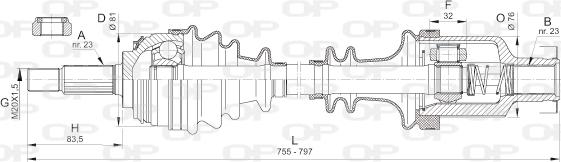 Open Parts DRS6382.00 - Piedziņas vārpsta autodraugiem.lv