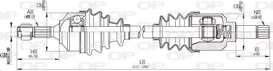 Open Parts DRS6336.00 - Piedziņas vārpsta autodraugiem.lv